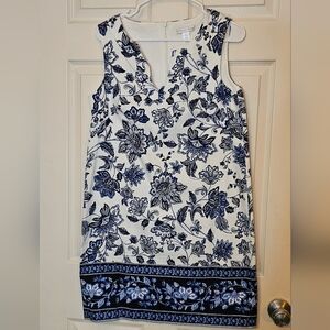London Times Floral Print Sleeveless Shift Dress/Size 8